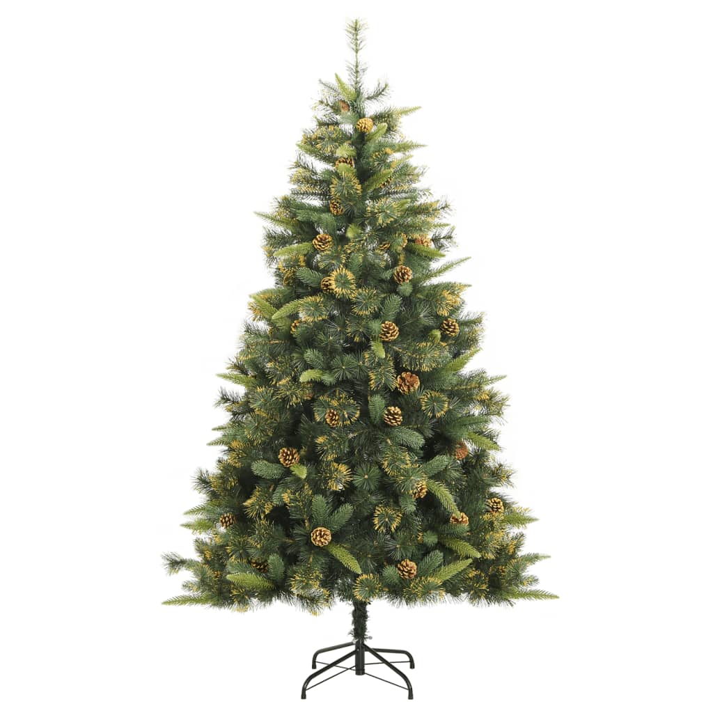 Artificial Hinged Christmas Tree with Cones 240 cm